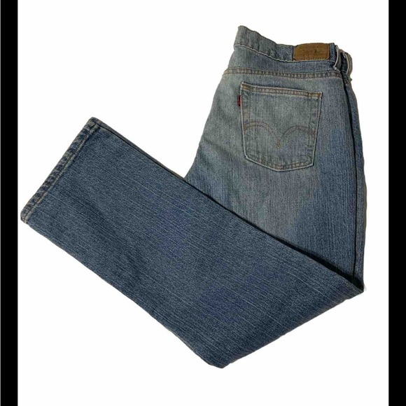 Levi's 505 Jeans Women's 10s Blue Medium Wash Straight Leg Jeans - Picture 8 of 9